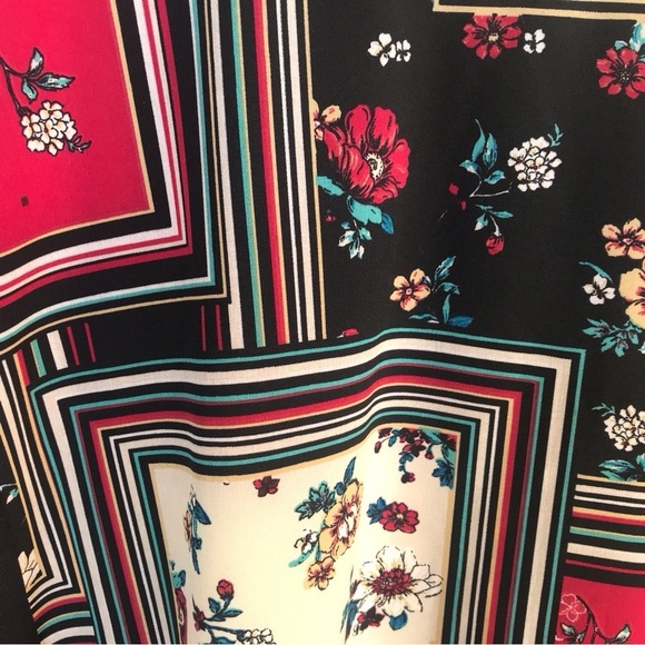 Ava James Pullover Round Neck SzL 3/4 Sleeve Black/Graphic Print Spandex Blend - Picture 5 of 10